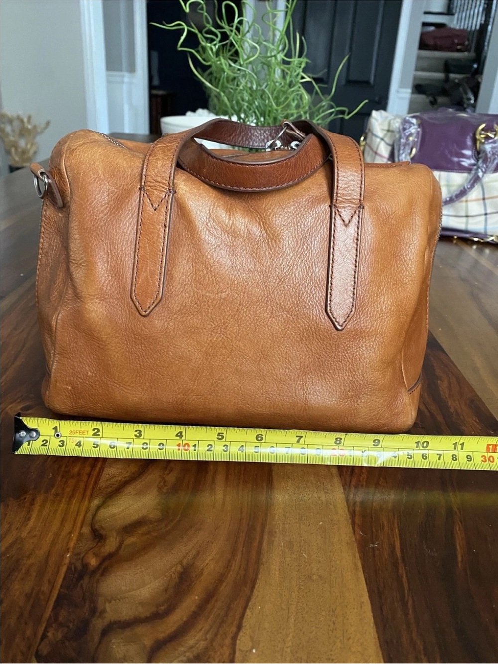 Fossil Men's Leather Toiletry Bag in Cognac Brown